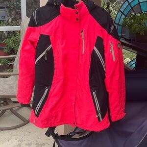 Women’s hot pink and  black ski jacket